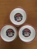 Tierra Roja Aardewerk set van 3 rond schaaltje Wit