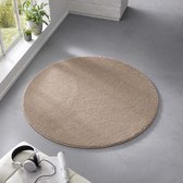 Rond effen vloerkleed Qualis - taupe 160 cm rond