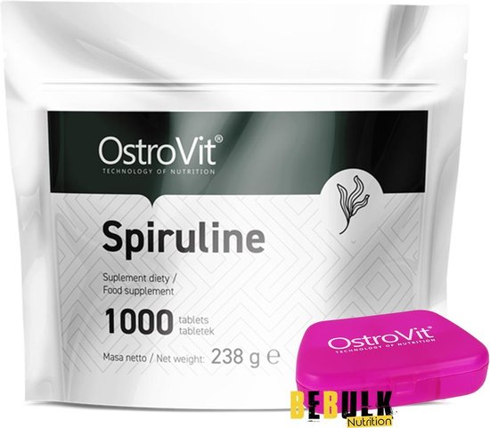 Spiruline 1000 Tablet, 1000mg Spirulina OstroVit + Gratis Pill Box