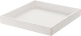Vierkant houten kaarsenplateau/kaarsenbord white wash 30 x 30 cm - Onderbord/kaarsenplateau/onderzet bord voor kaarsen