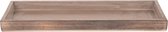 Rechthoekig houten kaarsenplateau/kaarsenbord greywash 42 x 14 cm - Onderbord/kaarsenplateau/onderzet bord voor kaarsen