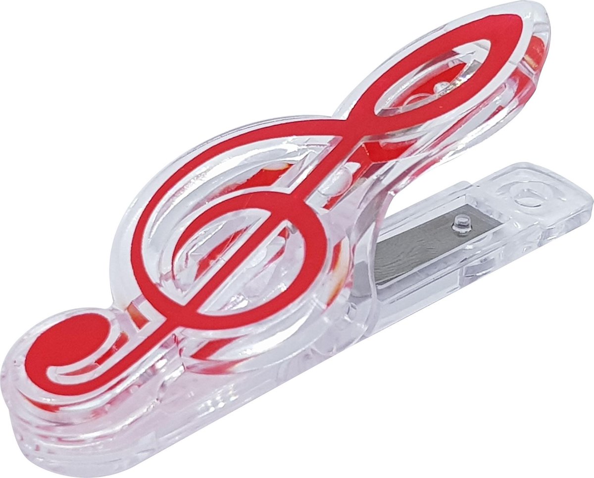 Papierklem-Muziek Klem-Paperclip-Solsleutel-Muzieksleutel-Rood