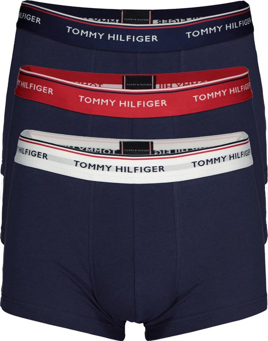 Tommy Hilfiger low rise trunk (3-pack) - lage heren boxers kort - blauw met  3 kleuren... | bol