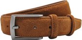 Suede Heren Riem - cognac - 125 cm.