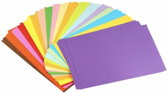 beeld De lucht langzaam 100x Gekleurd Karton Papier - Mix Pakket Gekleurd Papier - 10 Kleuren - 70  g - 21 x... | bol.com