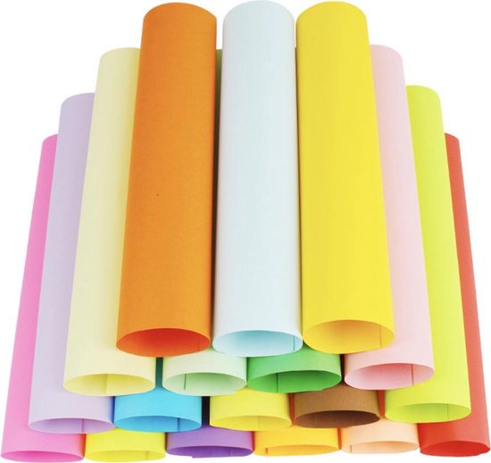 100x Papier carton coloré - Paquet mixte Papier coloré - 10 couleurs - 70 g  - 21 x 30