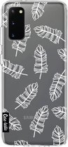 Casetastic Samsung Galaxy S20 4G/5G Hoesje - Softcover Hoesje met Design - Feathers Outline Print