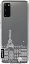 Casetastic Samsung Galaxy S20 4G/5G Hoesje - Softcover Hoesje met Design - Paris City Houses White Print