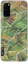 Casetastic Samsung Galaxy S20 4G/5G Hoesje - Softcover Hoesje met Design - Tropical Leaves Yellow Print
