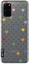 Casetastic Samsung Galaxy S20 Plus 4G/5G Hoesje - Softcover Hoesje met Design - Pin Point Hearts Transparent Print