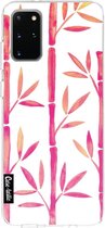 Casetastic Samsung Galaxy S20 Plus 4G/5G Hoesje - Softcover Hoesje met Design - Pink Bamboo Pattern Print