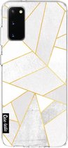 Casetastic Samsung Galaxy S20 4G/5G Hoesje - Softcover Hoesje met Design - White Stone Print