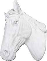 Paardenhoofd Wit 15x21x31 Villa Pottery decoratie - paard