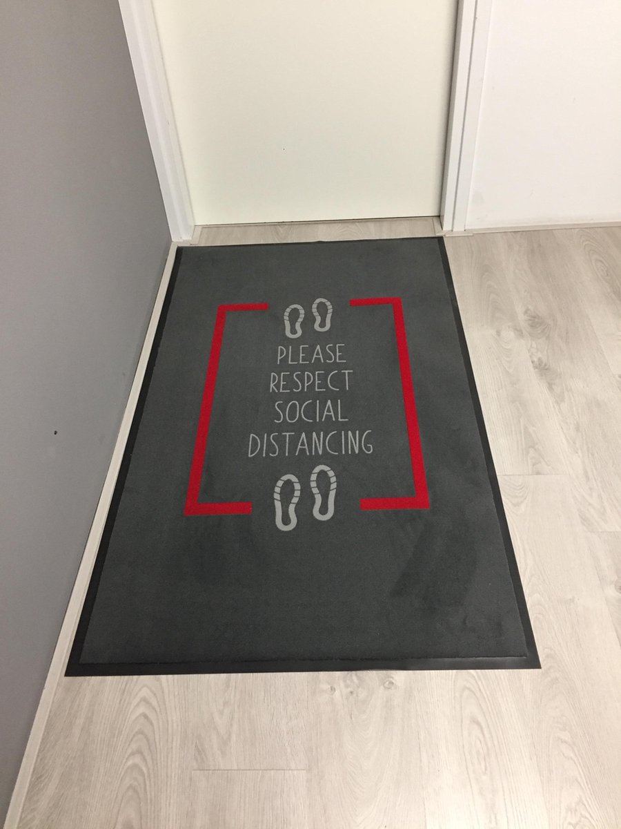Social distancing deurmat antraciet 90x150cm