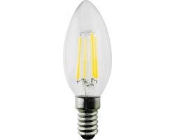LED filament lamp E14, 6W 230V Maclean Energy MCE286 WW warm wit 3000K 806lm retro edison decoratieve kaars C37