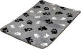 Lovely Nights vetbed/kleed light grey with 2 color print paw anti-slip 75x50 rechthoek