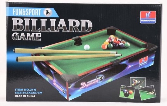 Mini table de billard avec boules de billard et queue de billard - 35 cm