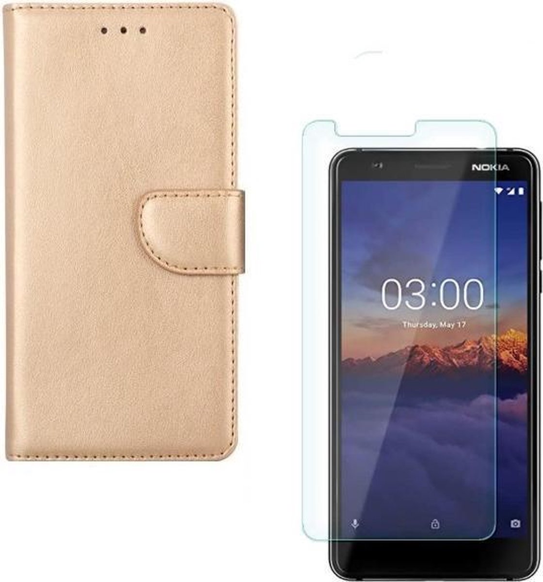 Nokia 3 Étui En Cuir Coque De Téléphone Téléphone Portable Incassable Noir Protection Support V 8735