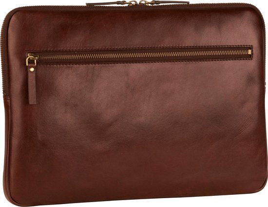 LEONHARD HEYDEN Housse pour ordinateur portable pour ordinateur portable Cambridge Zipped Laptop Case Red Brown Rouge
