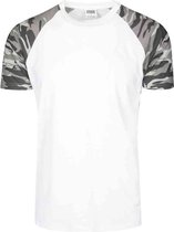 Urban Classics Heren Tshirt -XL- Raglan Contrast Wit/Groen