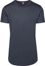 Urban Classics Heren Tshirt -M- Shaped Long Blauw