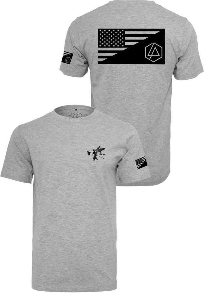 Merchcode Linkin Park Linkin Park Flag Heren Tshirt 5XL Grijs