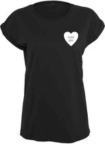 Urban Classics Dames Tshirt -XS- Fuck Off Heart Zwart