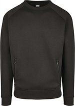 Urban Classics - Raglan Zip Pocket Crewneck sweater/trui - S - Zwart