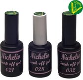 3 kleuren Gellak set - 2  -  Nichelio - 15ml - soak off - afweekbaar