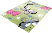 BUTTERFLY Tapis pour enfant 160x230 cm vert, gris et rose