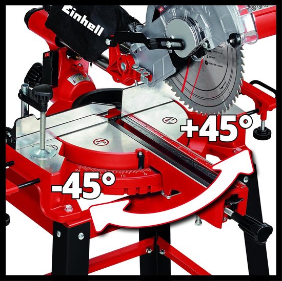 Einhell Elektrische Radiaal Afkort-/Verstekzaag TC-SM 2531/2 U - 1900 W - Ø254 mm - Met laser - Incl. onderstel - Incl. 48 tands zaagblad
