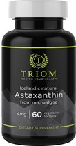 TRIOM Astaxanthine - 4mg 60 Vegan capsules - 100% Natuurlijk - Inclusief gratis pillbox vanaf 2 stuks