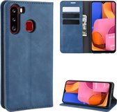 Samsung Galaxy A21s hoesje, Luxe Wallet bookcase, Blauw | GSM Hoesje / Telefoonhoesje Geschikt Voor: Samsung Galaxy A21s