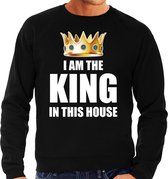 Koningsdag sweater Im the king in this house zwart voor heren S