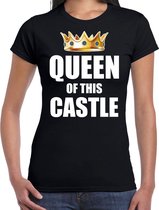 Koningsdag t-shirt Queen of this castle zwart voor dames M