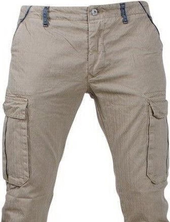 Biaggio Jeans - Trendy Heren Worker - Lengte 34 - Tigom - Beige | bol.com