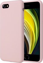 Hoesje geschikt voor iPhone SE 2022 / 2020 / 8 / 7 - Matte Back Cover Microvezel Siliconen Case Hoes Roze
