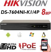 4CH HIKVISION 8 MP NVR 4K UHD DIGITAL SECURITY SURVEILLANCE R (sans disque dur)