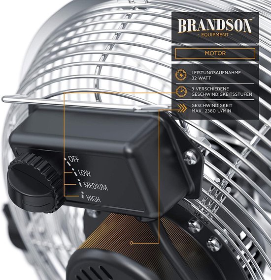 Brandson - Ventilateur de style rétro de la machine à vent au design chromé  -... | bol.com