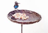 METAL LARGE KINGFISHER ROUND BOWL ON STICK