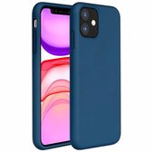 Silicone case geschikt voor Apple iPhone 11 Pro - blauw +  Glazen Screenprotector
