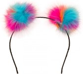 Diadeem Bol pluche multicolor