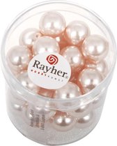 70 pcs perles de verre rose clair lustre nacré 10 mm - fabrication de bijoux bricolage - perles de perles matériel de passe-temps