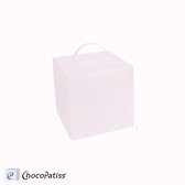 ChocoPatiss® Herbruikbare, kunststof Cake Box 24x24x24cm. Taartdoos Frosted