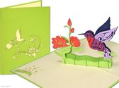 Popcards popupkaarten - Kolibrie Vogel Natuur Vriendschap Verjaardag Felicitatie pop-up kaart 3D wenskaart