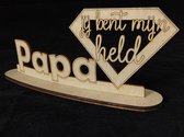 Tekstbord op Voetstuk - Papa jij bent mijn held