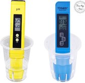 NewAgeDevi - 2 stuks PH en EC Meter - Accurate Digitale pH-Meter en EC-Meter voor Zwembad, Vijver, Aquarium inclusief batterijen en kalibratiepoeder