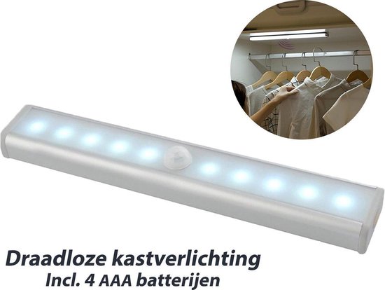 mogelijkheid Roux Badkamer LED Kastverlichting met bewegingssensor - 4x AAA batterij meegeleverd - LED  kast... | bol.com