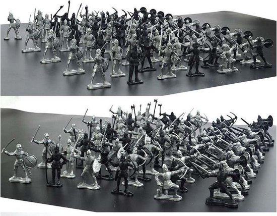 Associëren web bedreiging Uitgebreide ridder speelgoed set van 60 soldaten | bol.com
