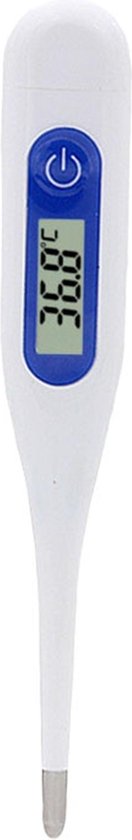 Baby thermometer – Flexibel - Digitale thermometer – Lichaamsthermometer – Kleur: Wit met blauw - Merkloos
